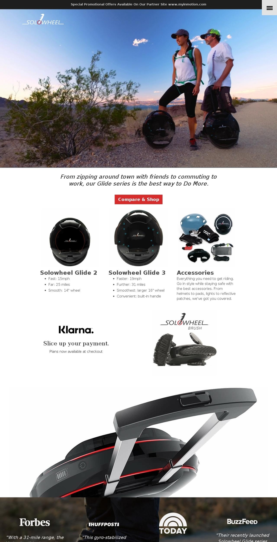 solowheel.com shopify website screenshot