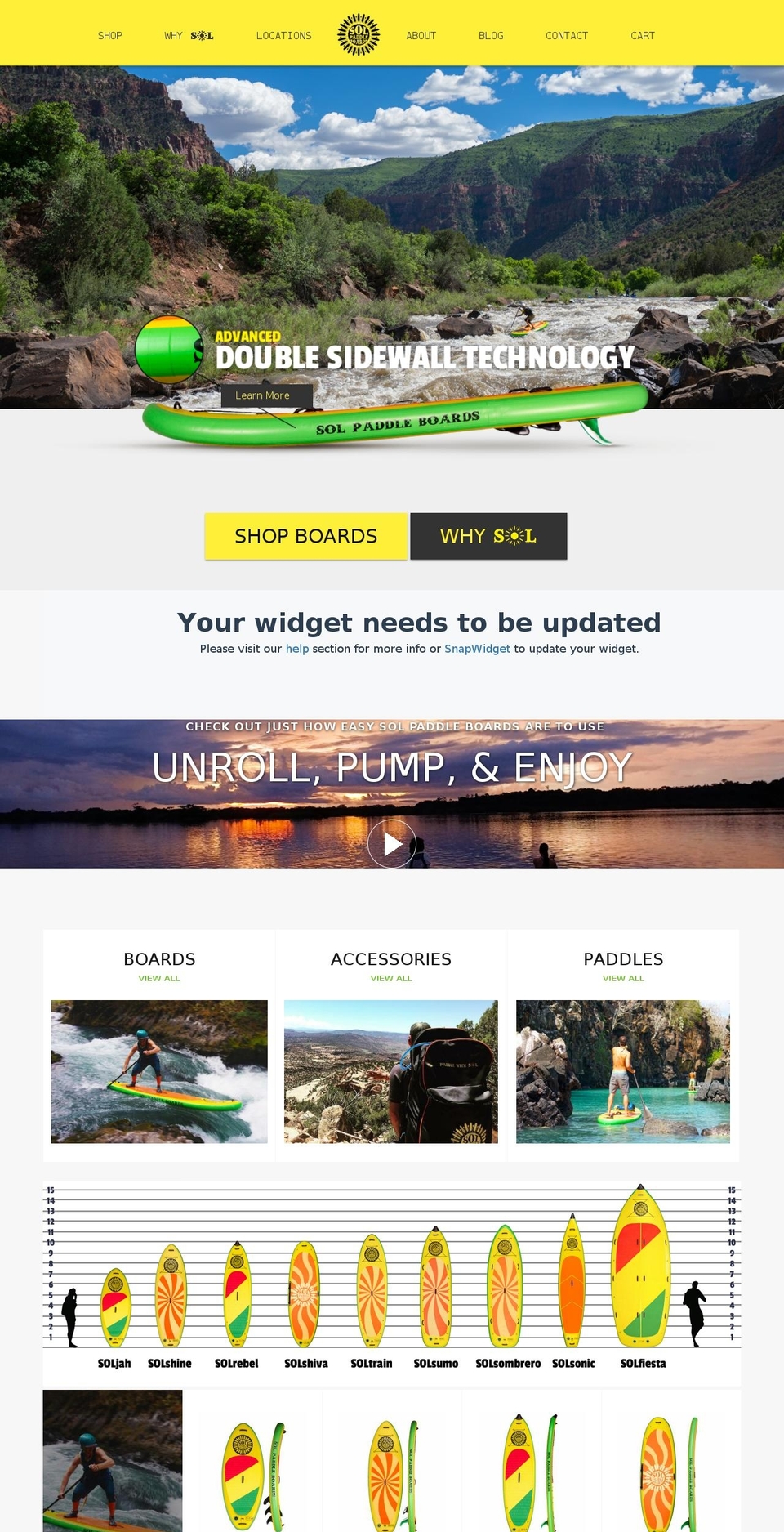 solpaddle.com shopify website screenshot