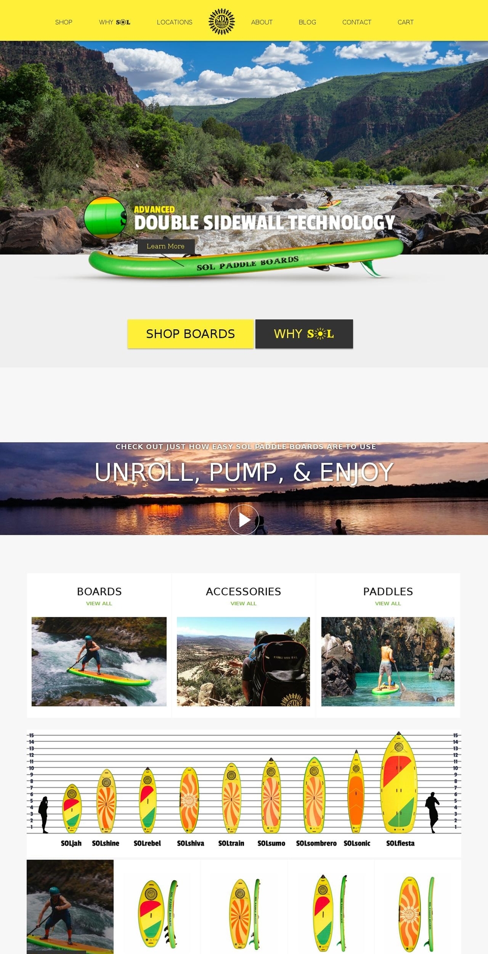 Origin Shopify theme site example solpaddleboards.com