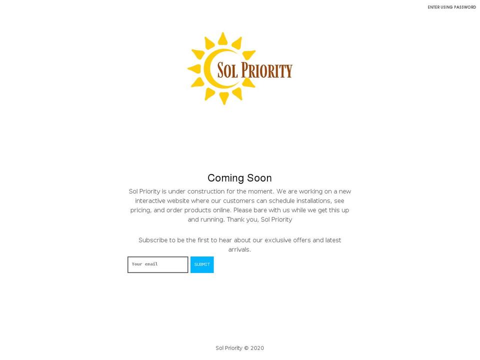 solpriority.com shopify website screenshot