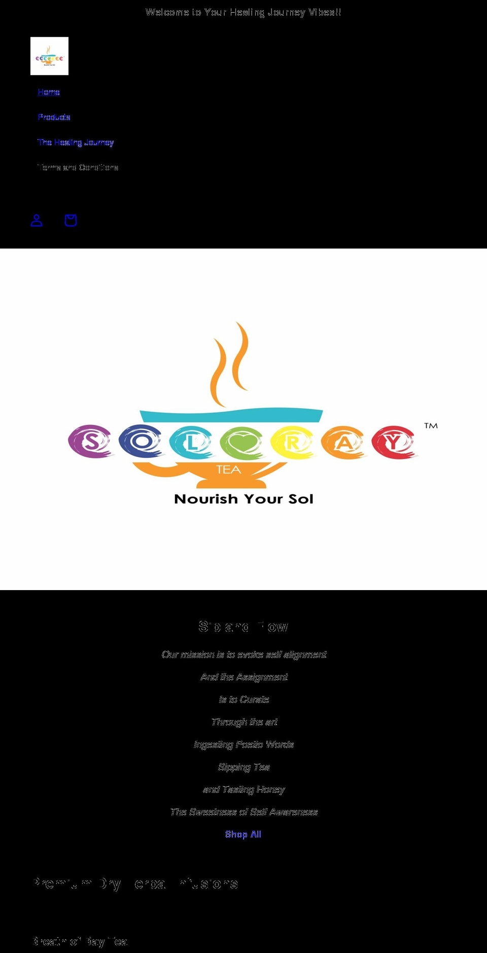 solraytea.com shopify website screenshot