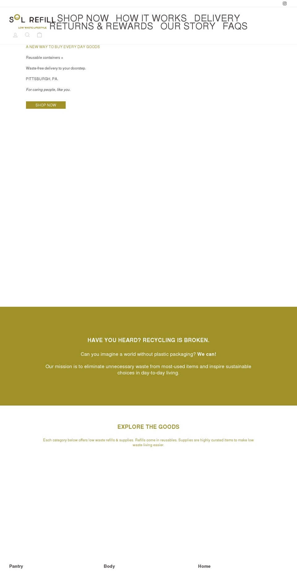 solrefill.com shopify website screenshot