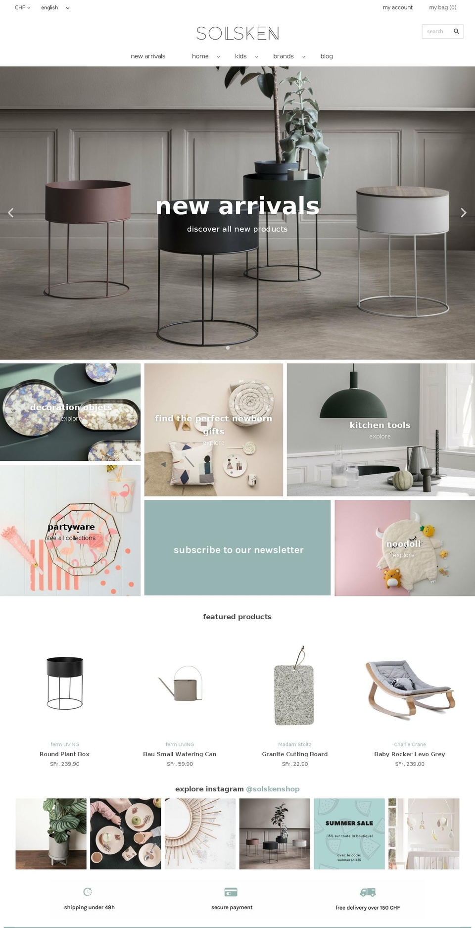 solskenshop.com shopify website screenshot
