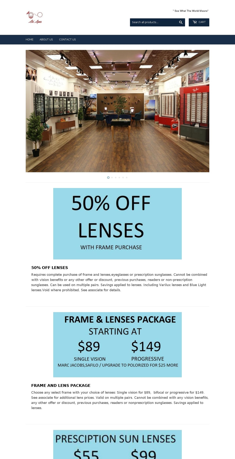 solspecs.com shopify website screenshot