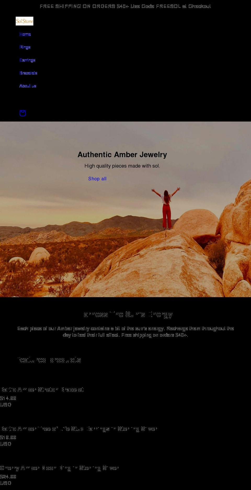 solstonejewelry.com shopify website screenshot