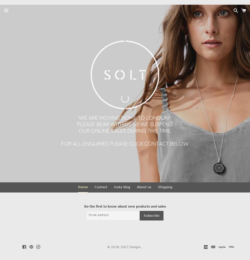 soltdesigns.com shopify website screenshot