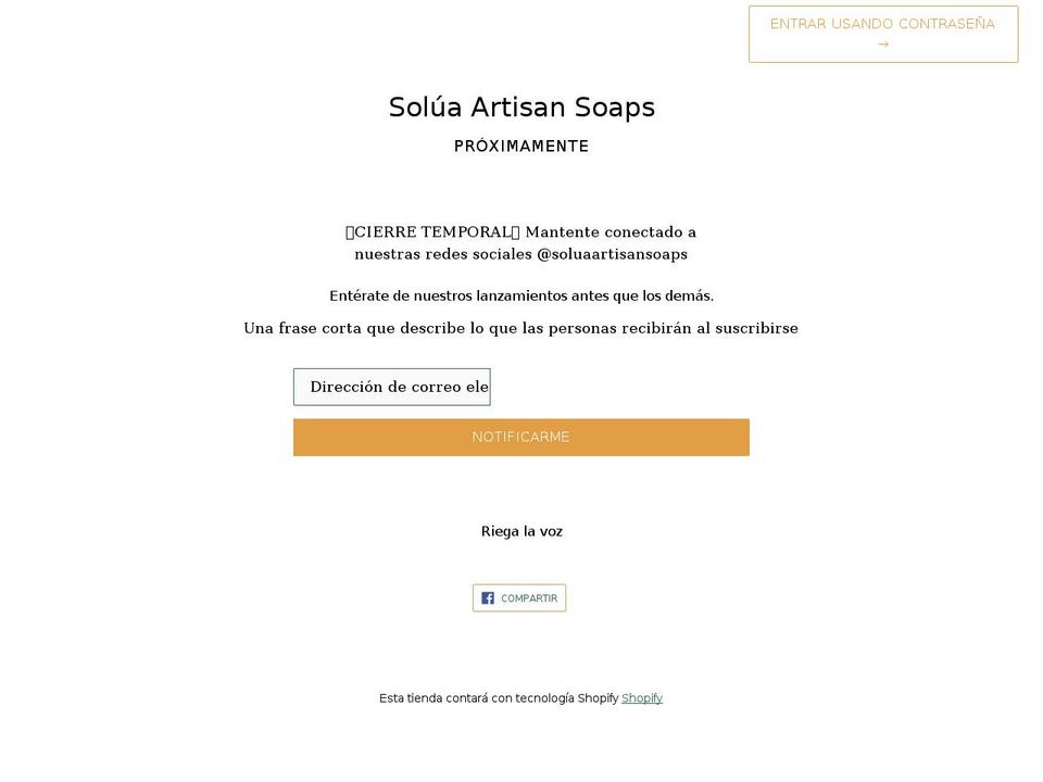 soluaartisansoaps.com shopify website screenshot