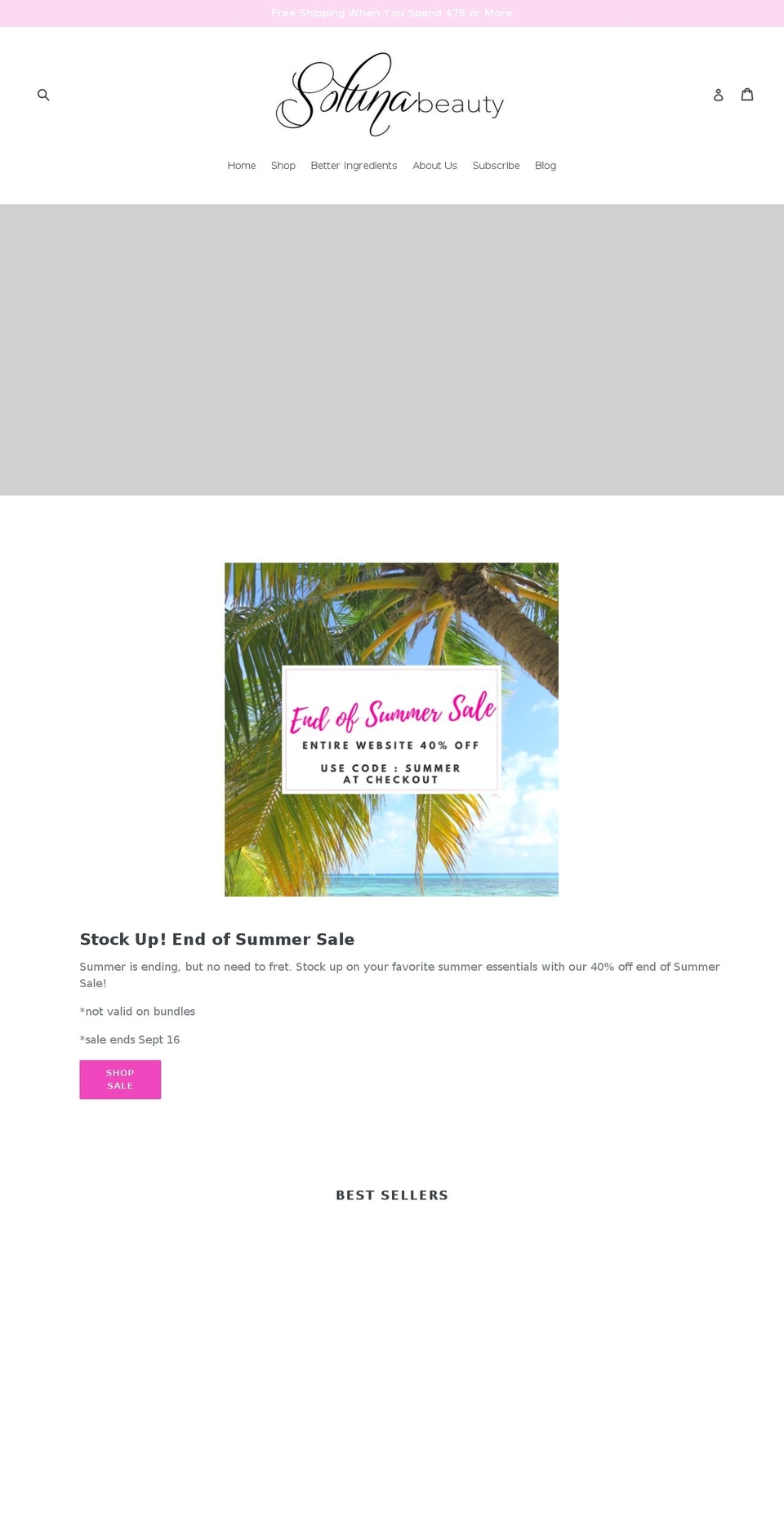 solunabeauty.com — Shopify storefront screenshot