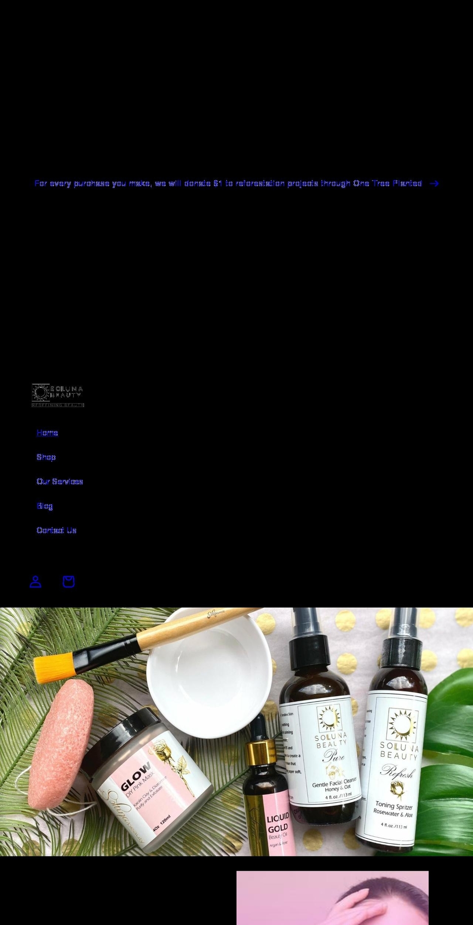 solunabeautyinc.com shopify website screenshot