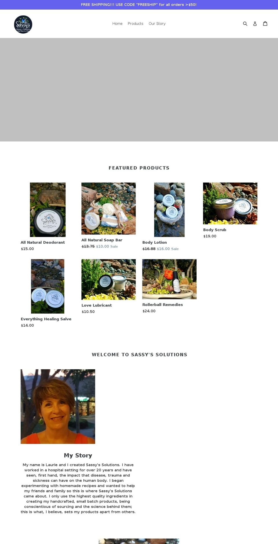 solutionsbysassy.com — Shopify storefront screenshot