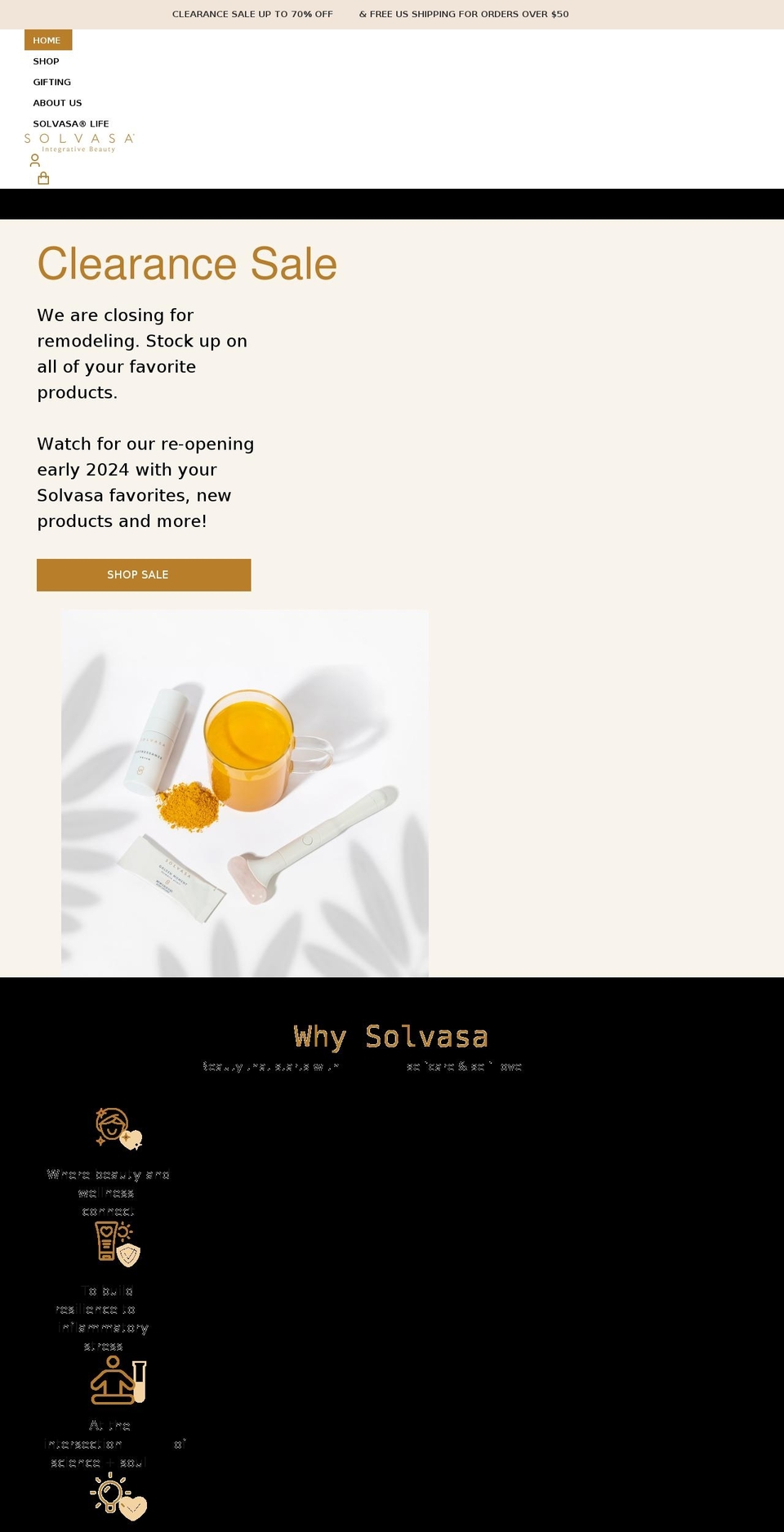 solvasabeauty.com shopify website screenshot