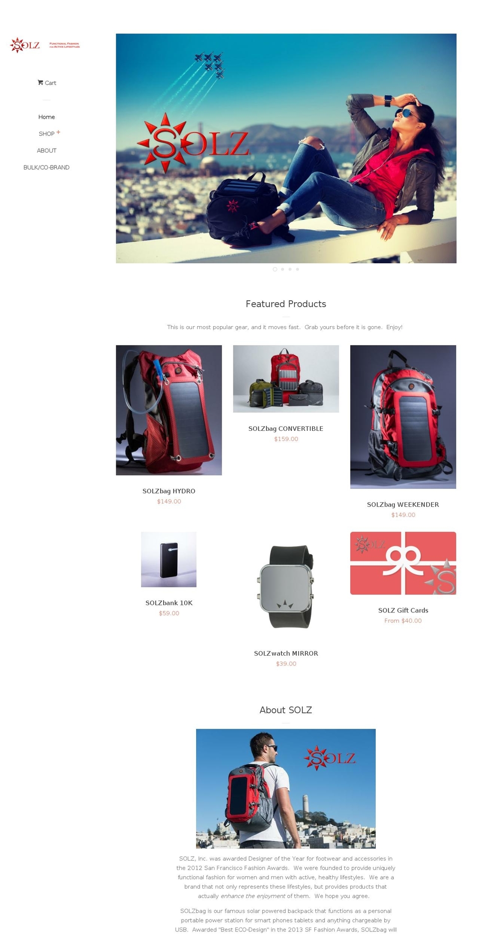 solztice.com shopify website screenshot