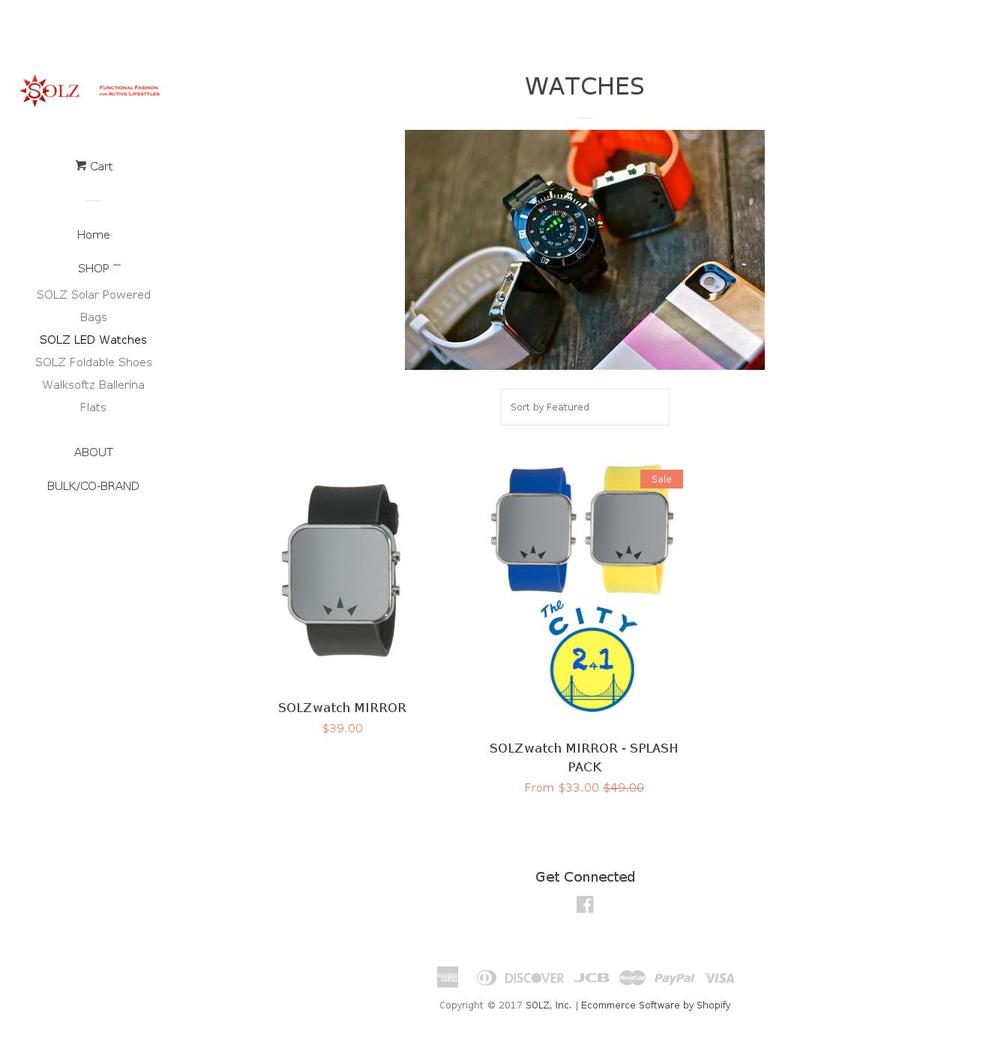 solzwatch.com shopify website screenshot