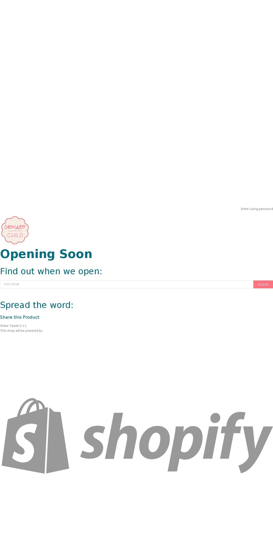 somadychild.com — Shopify storefront screenshot