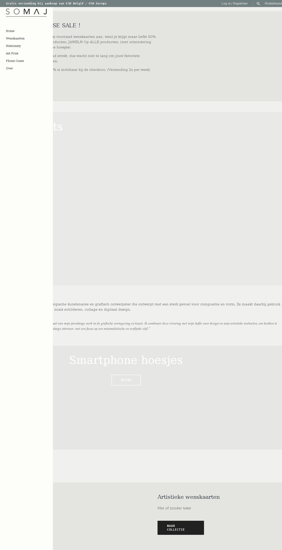 somaj.be shopify website screenshot