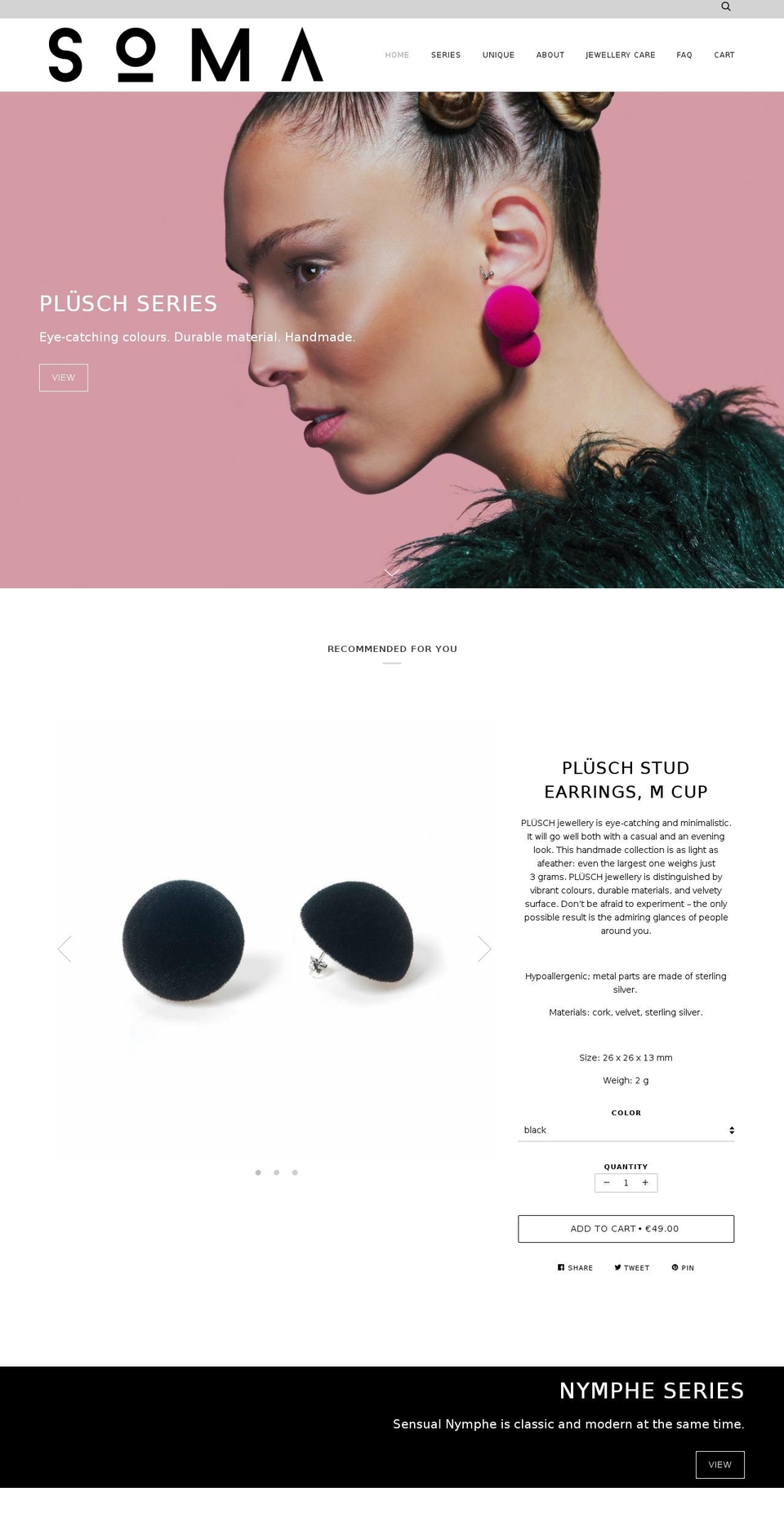 somajewelry.com — Shopify storefront screenshot