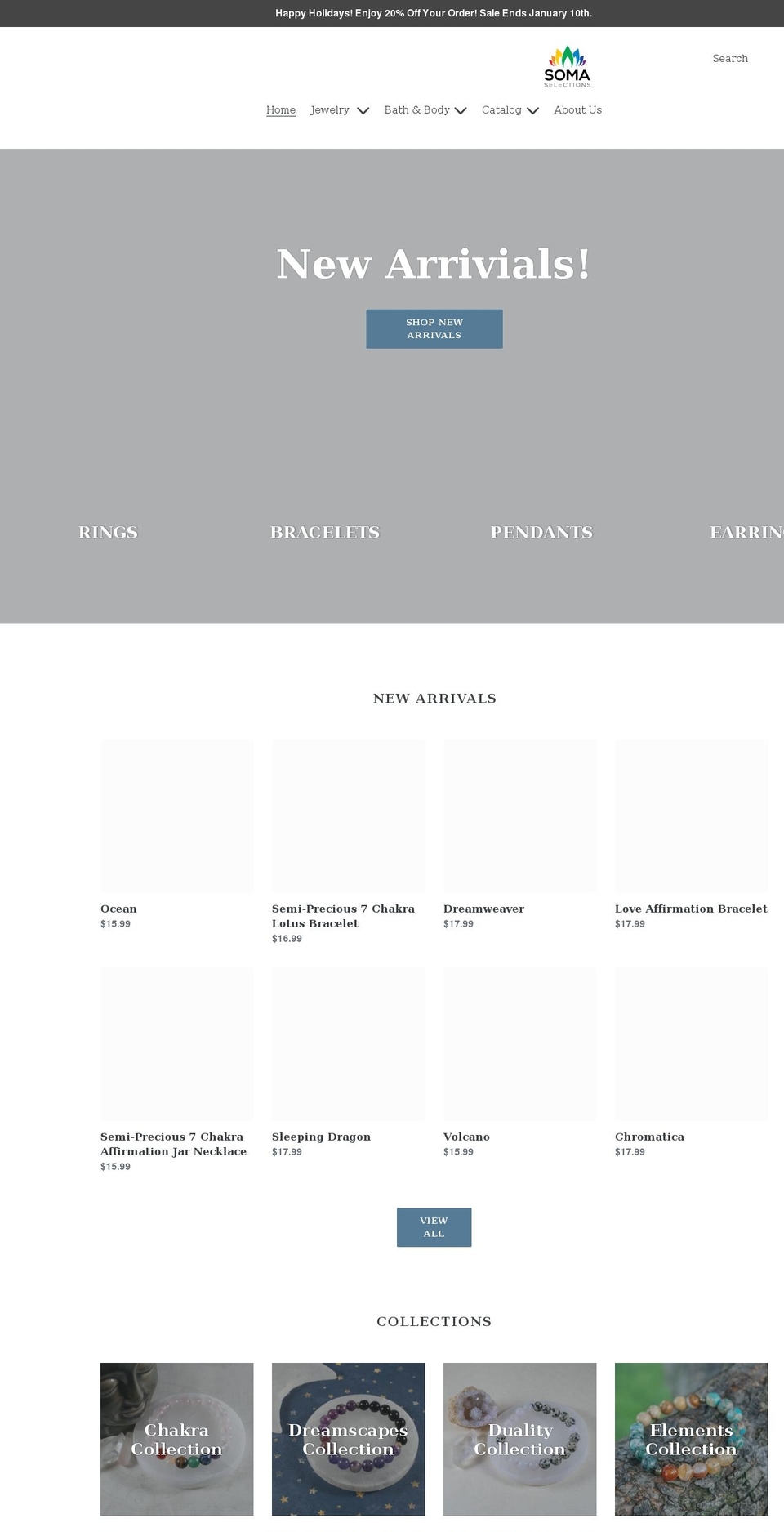 somaselections.com shopify website screenshot