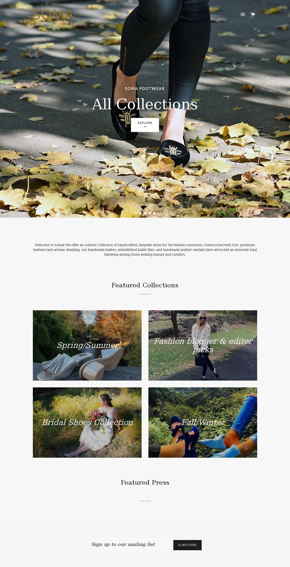 somashoes.com shopify website screenshot
