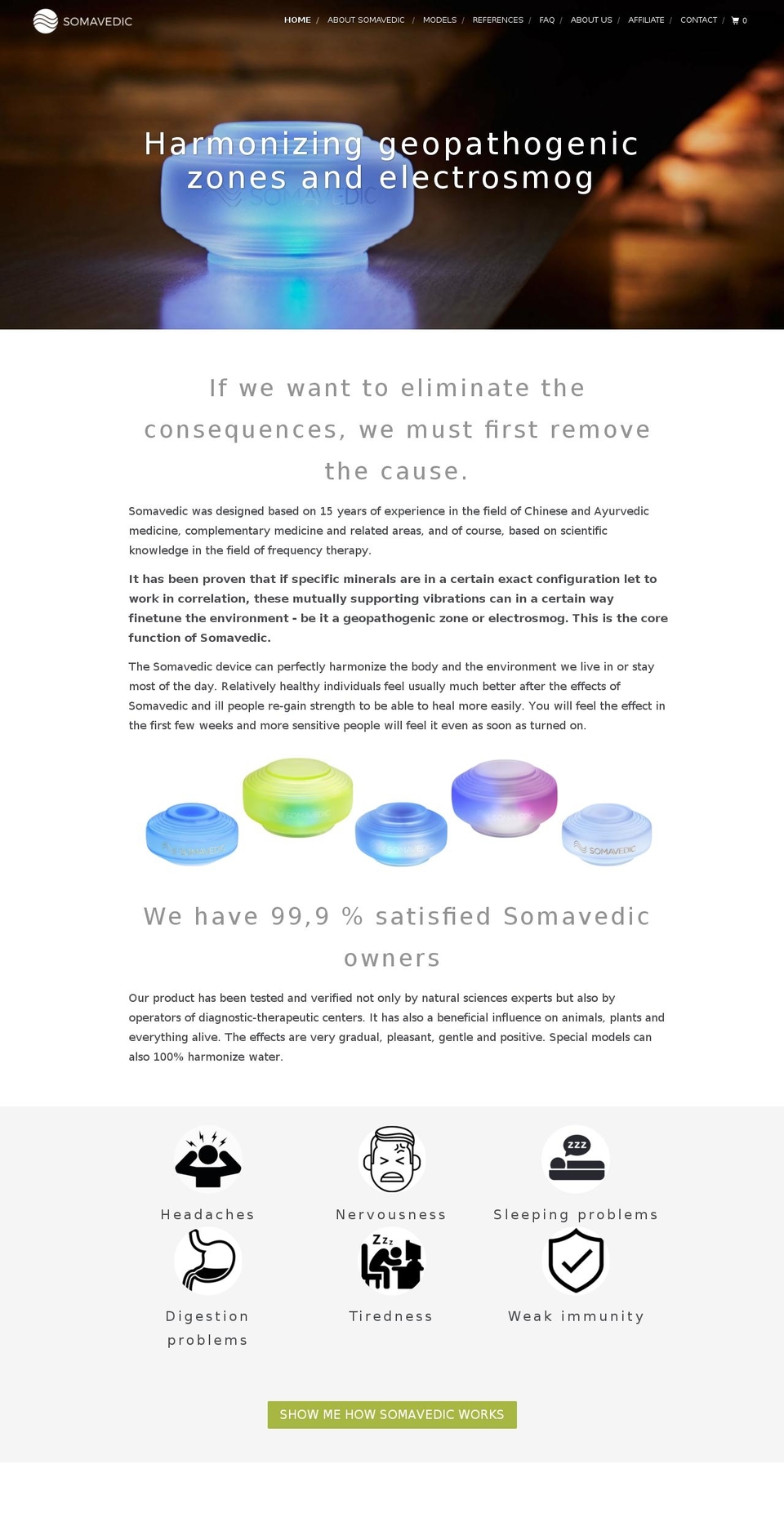 somavedic.com shopify website screenshot