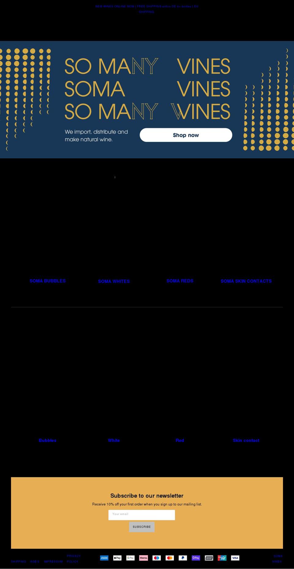 somavines.com shopify website screenshot
