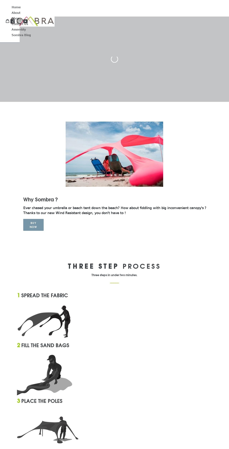 sombra-shade.com shopify website screenshot