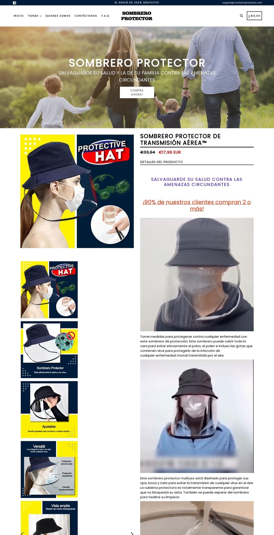 Theme export portabebe-be-theme-export-www-mip Shopify theme site example sombrero-protector.myshopify.com