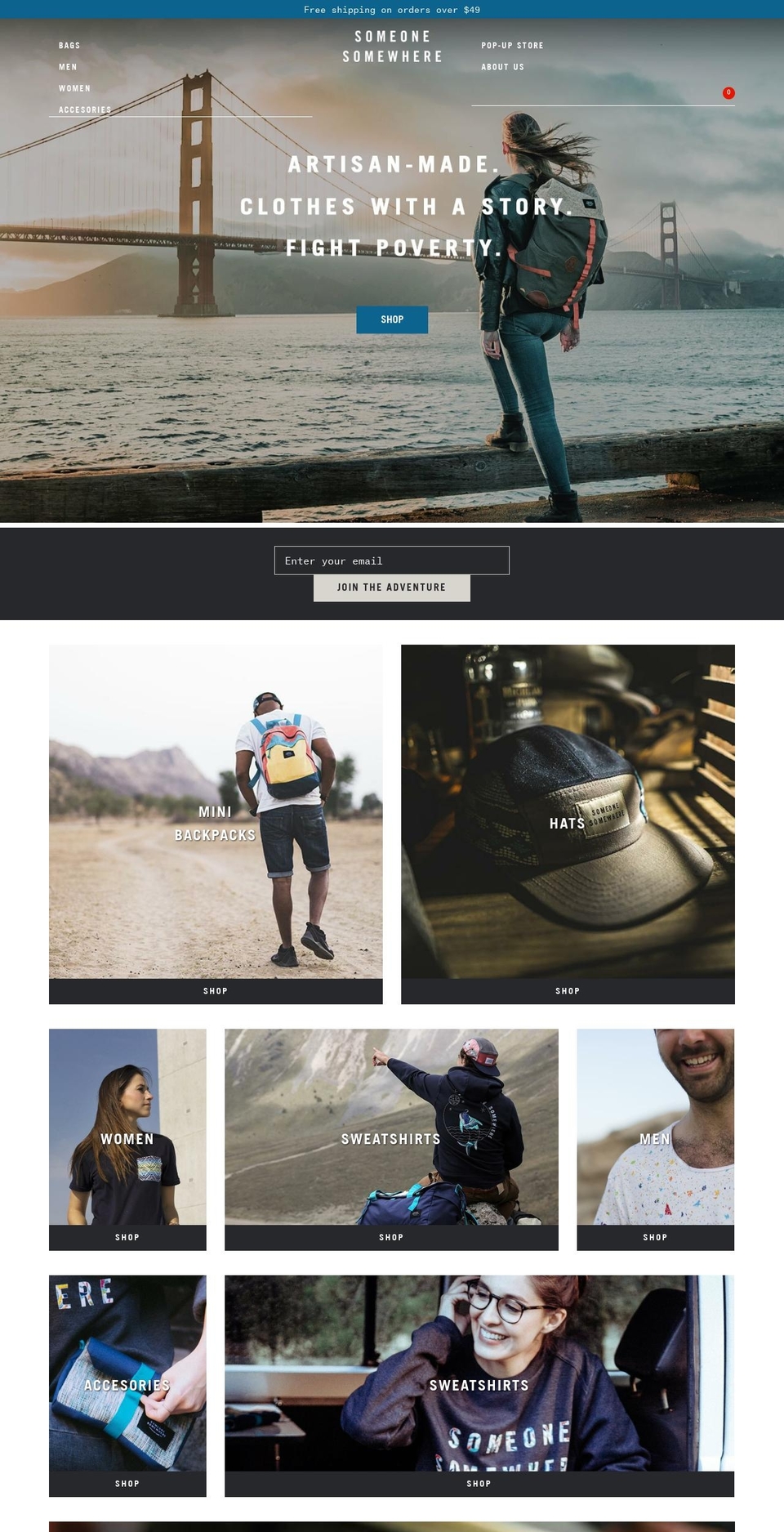 someonesomewhere.com shopify website screenshot