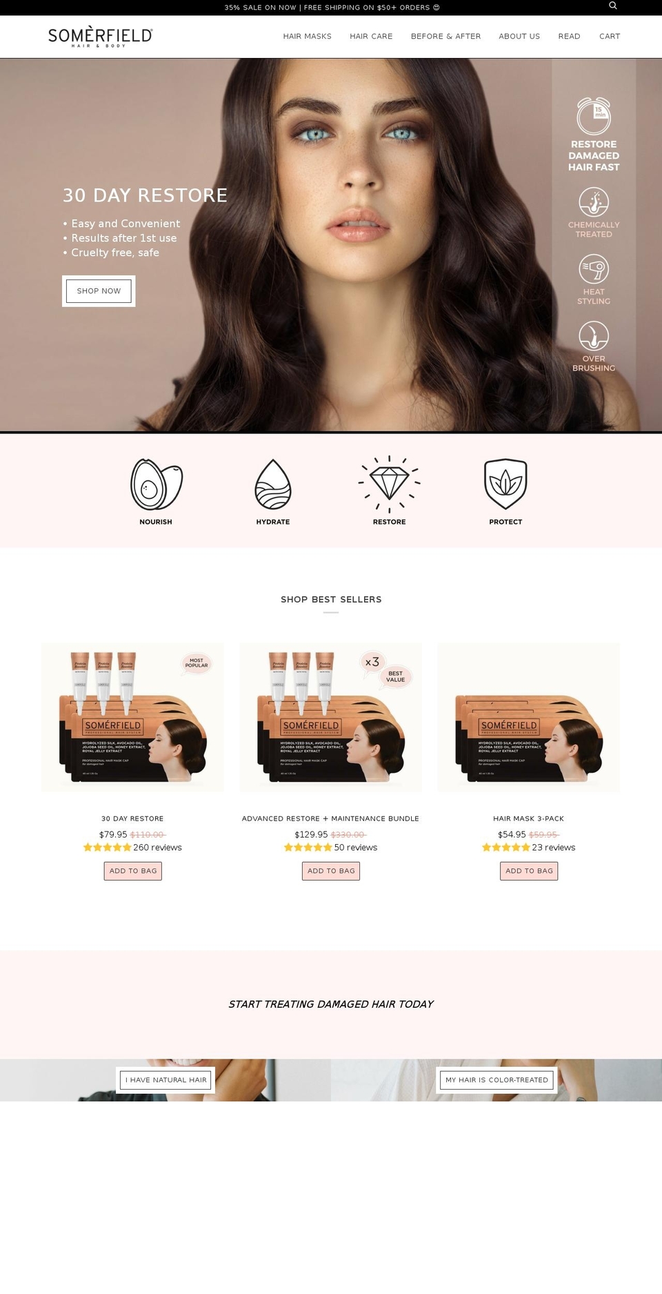 NEW SOMÉRFIELD SITE - JULY 18 Shopify theme site example somerfieldbeauty.com