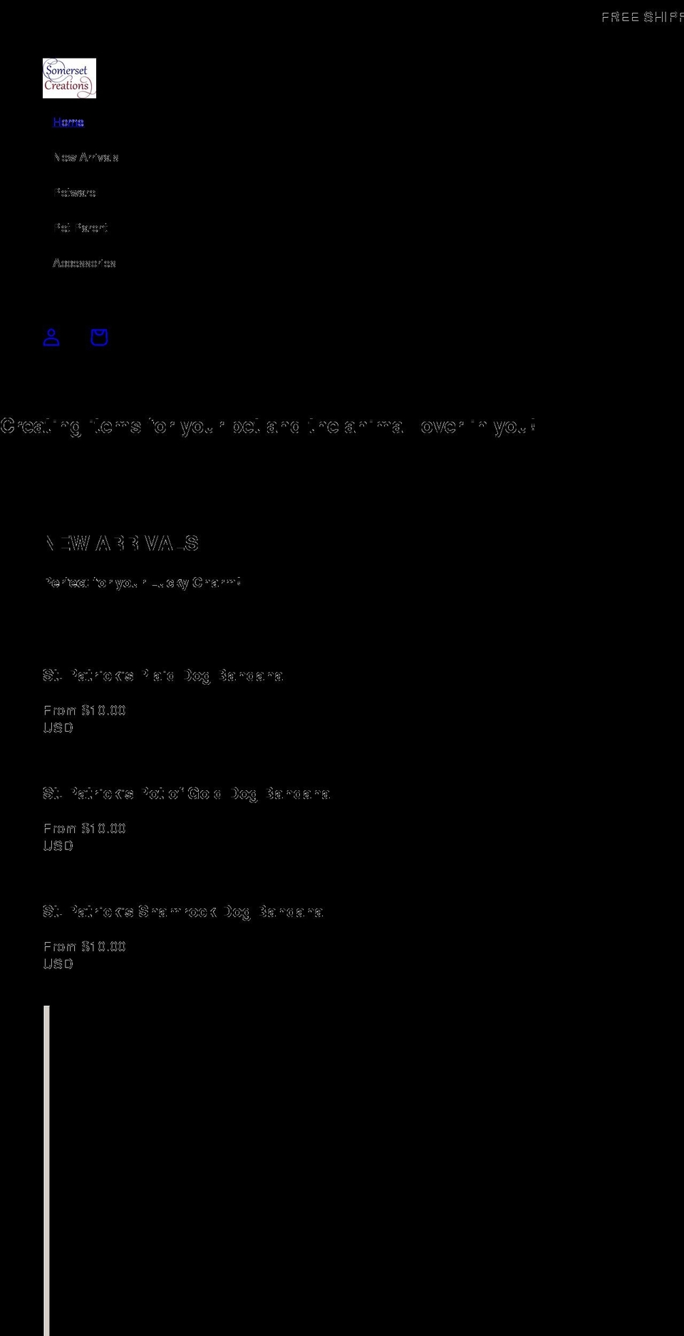 somersetcreations.com shopify website screenshot