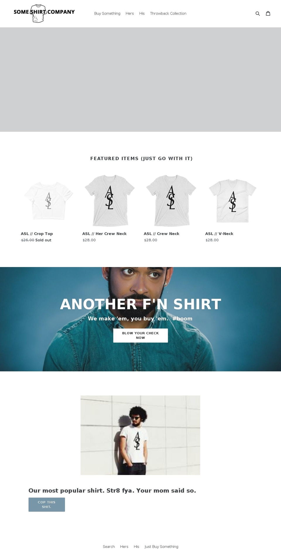 someshirtcompany.com — Shopify storefront screenshot