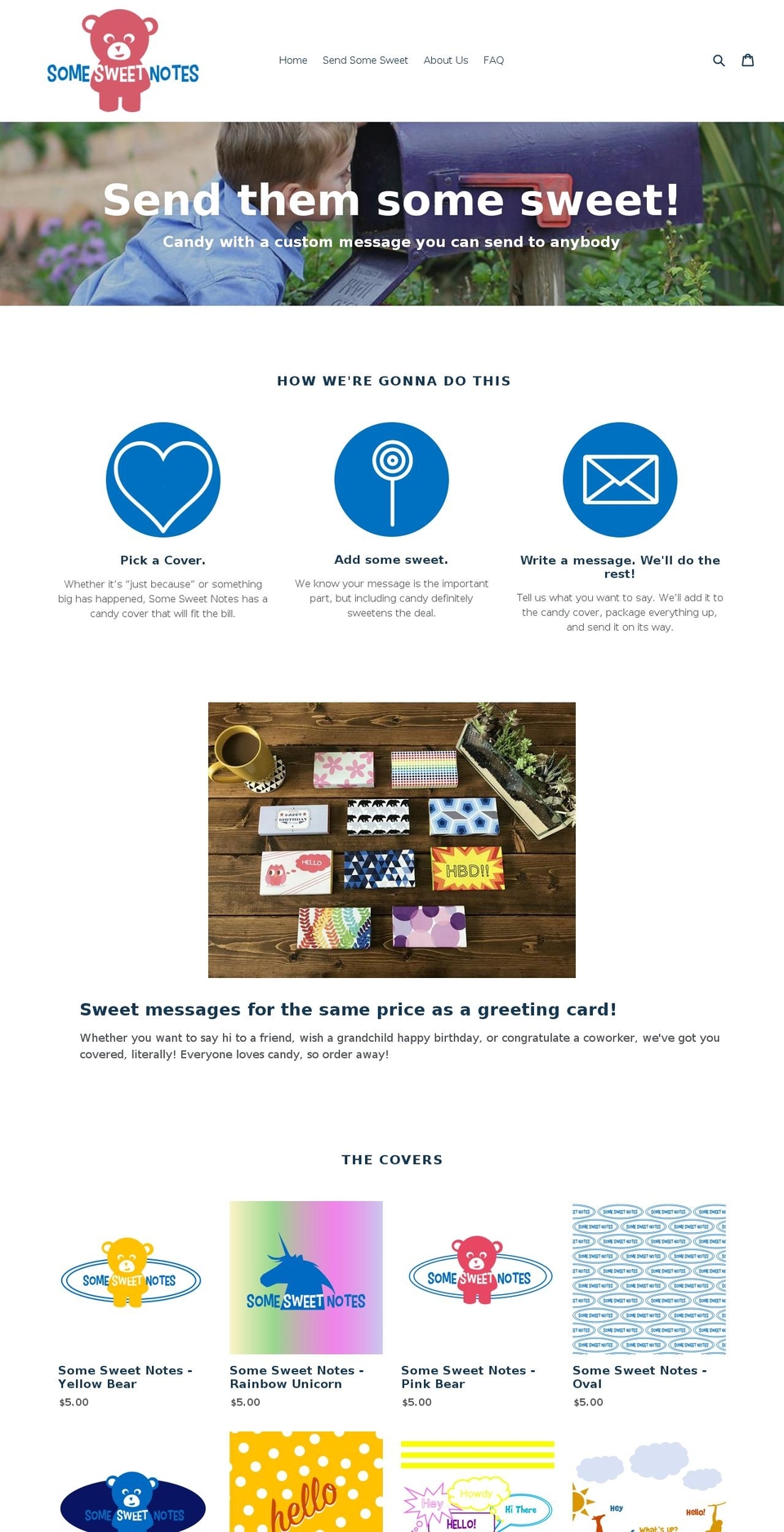 somesweetnotes.com — Shopify storefront screenshot