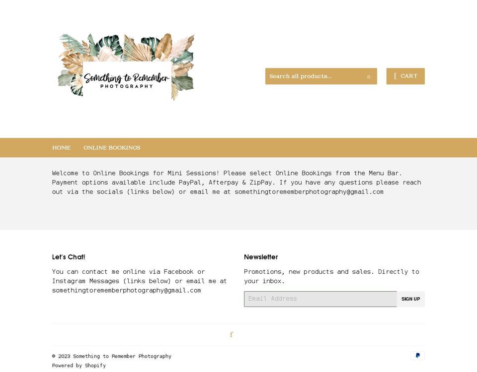 something-to-remember-photography.com shopify website screenshot