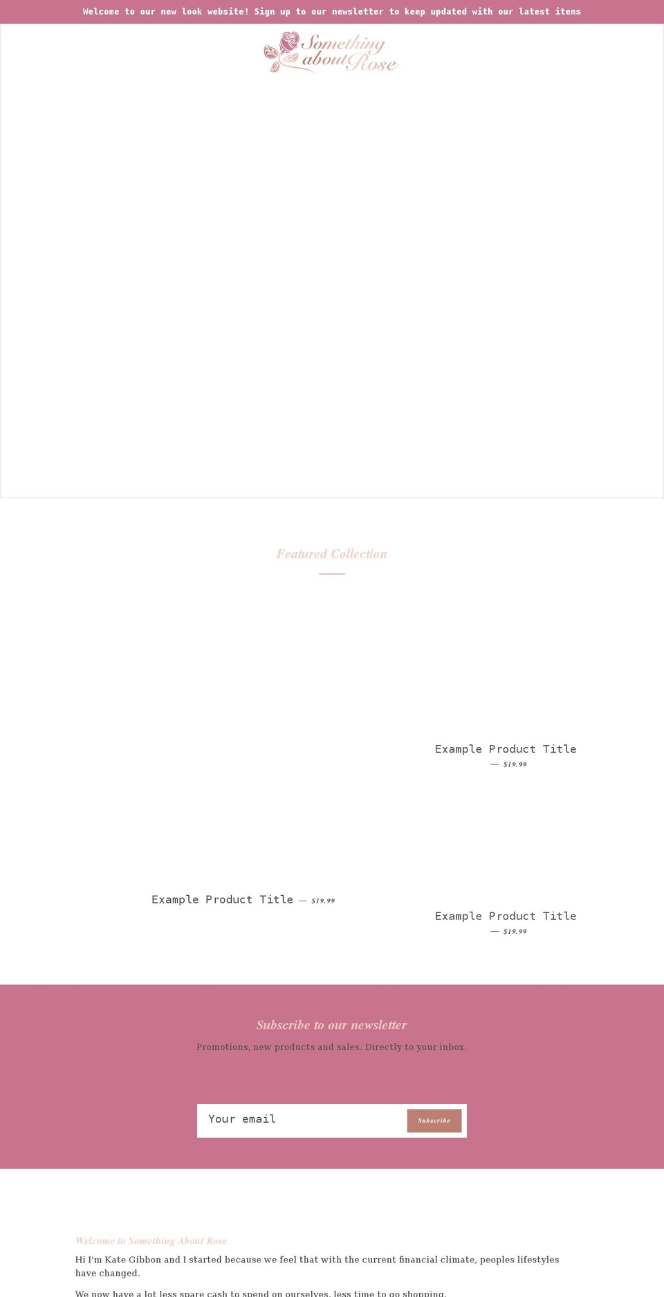 somethingaboutrose.com shopify website screenshot