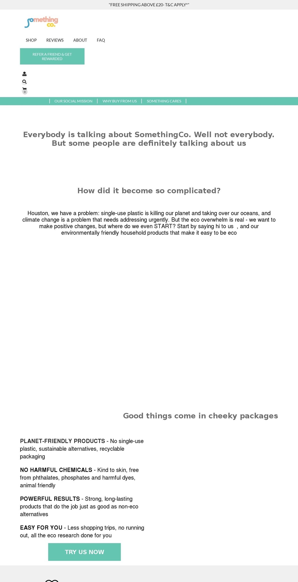 somethingco.com shopify website screenshot