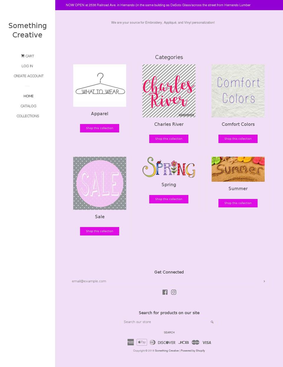 somethingcreative38632.com — Shopify storefront screenshot