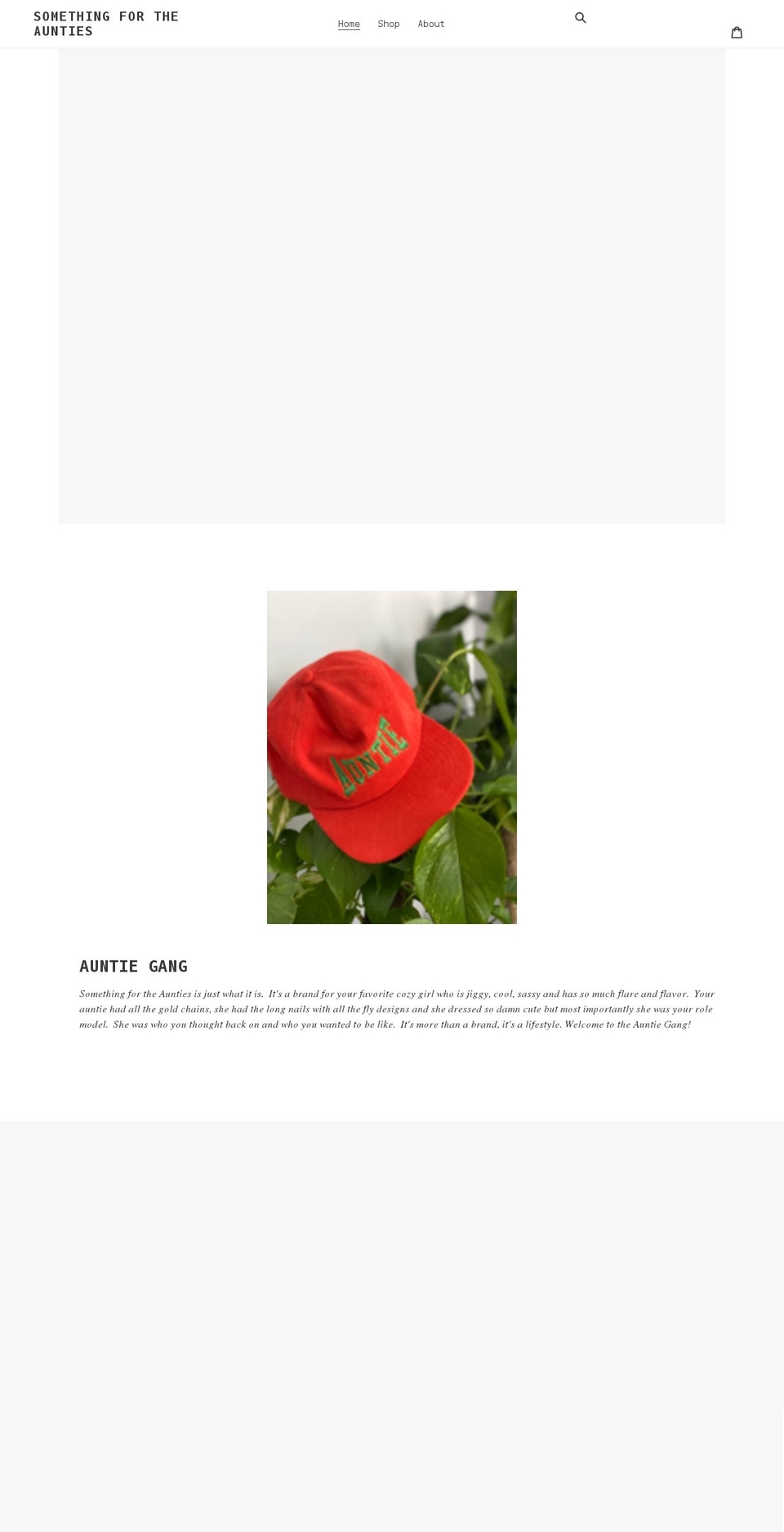 somethingfortheaunties.com shopify website screenshot