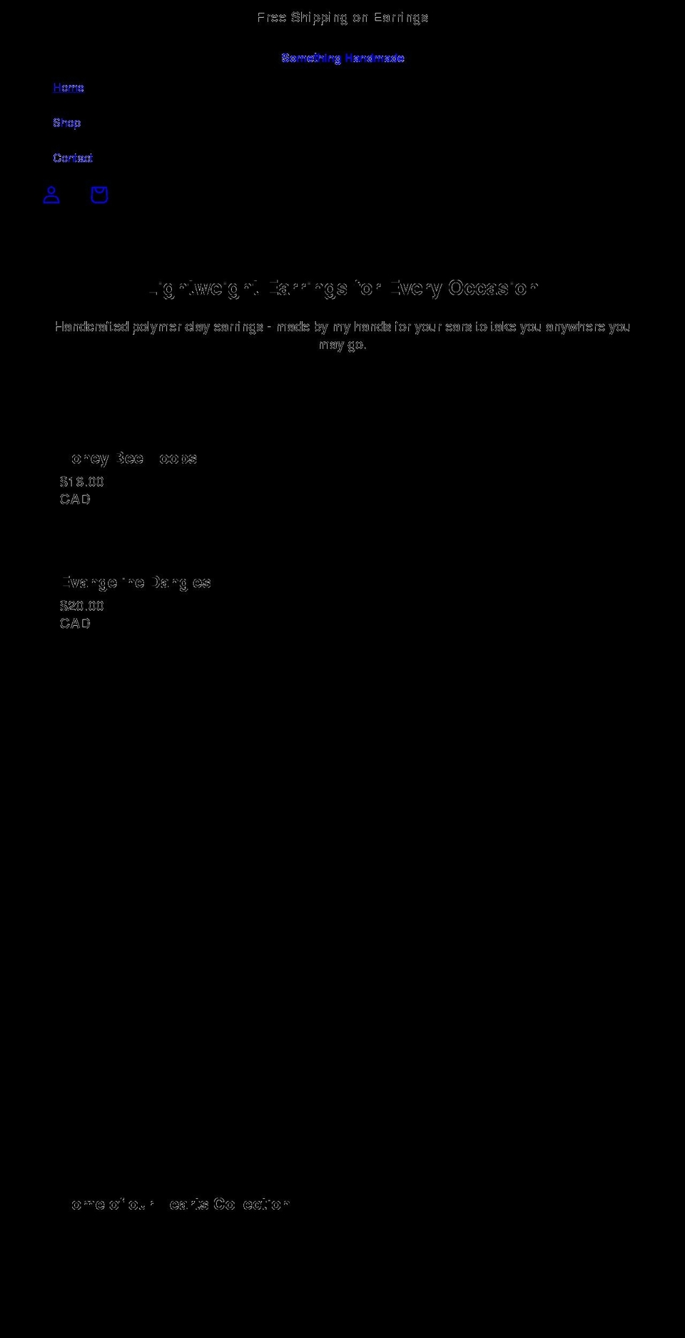 somethinghandmade.ca shopify website screenshot