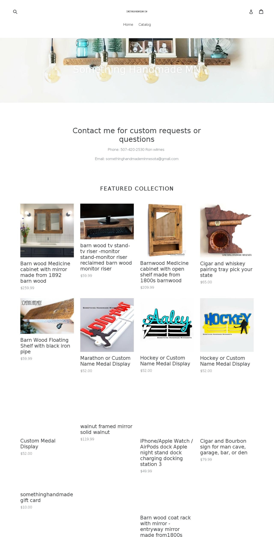 somethinghandmademn.com — Shopify storefront screenshot