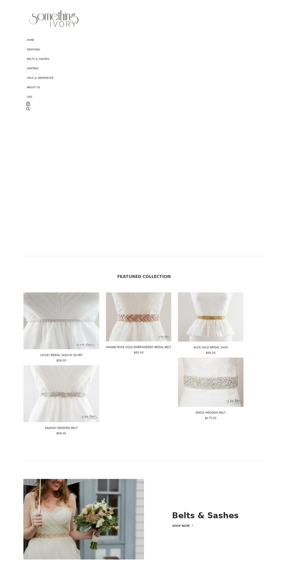 somethingivory.com — Shopify storefront screenshot
