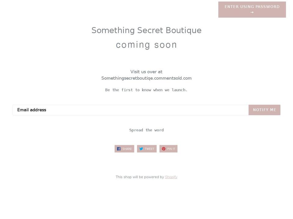 somethingsecretboutique.com — Shopify storefront screenshot