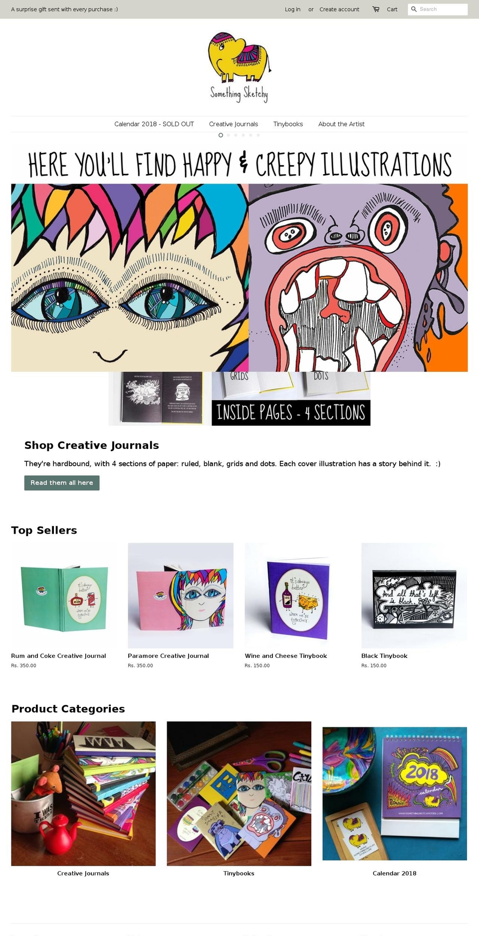 somethingsketchystore.com — Shopify storefront screenshot
