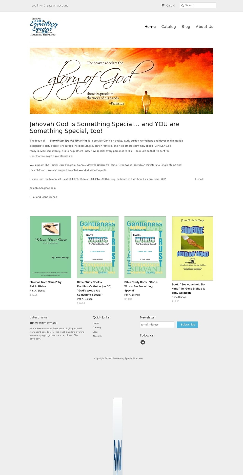 somethingspecialministries.com shopify website screenshot