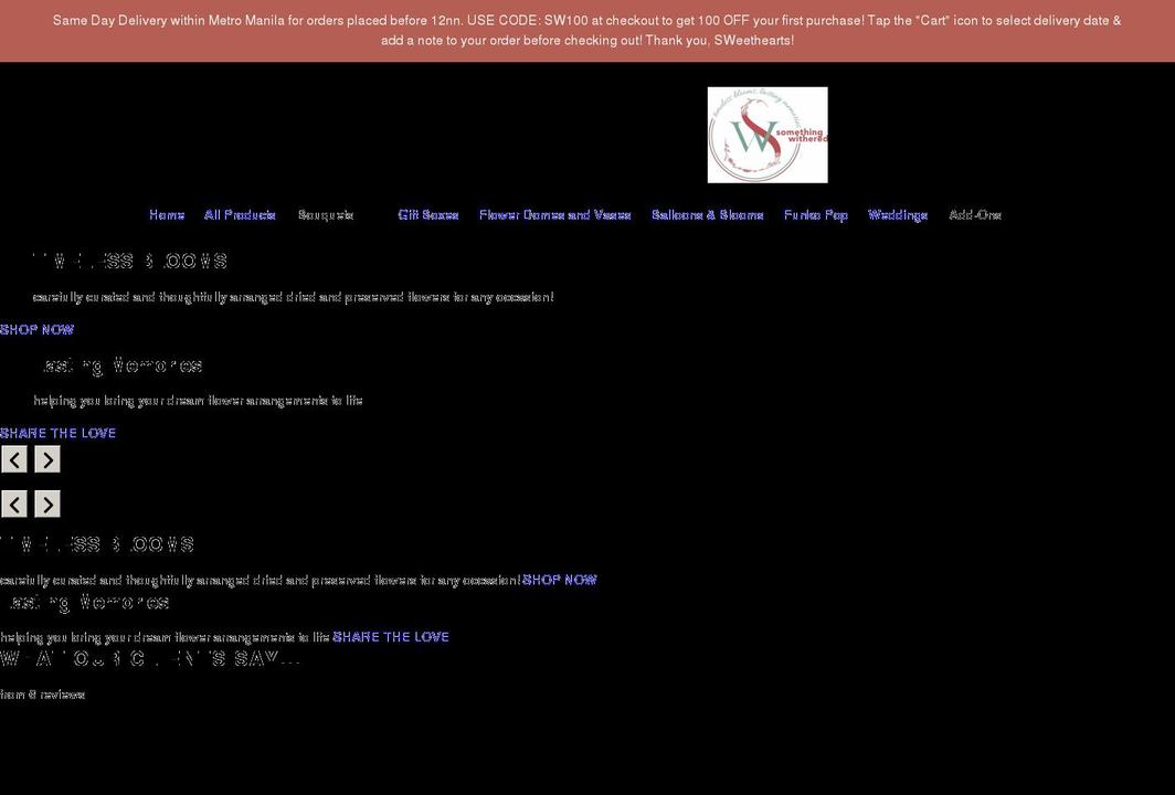 somethingwithered.com shopify website screenshot