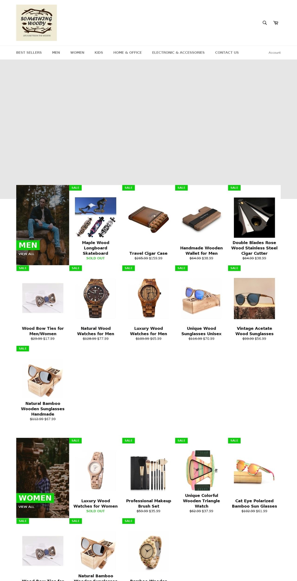 somethingwoody.com — Shopify storefront screenshot