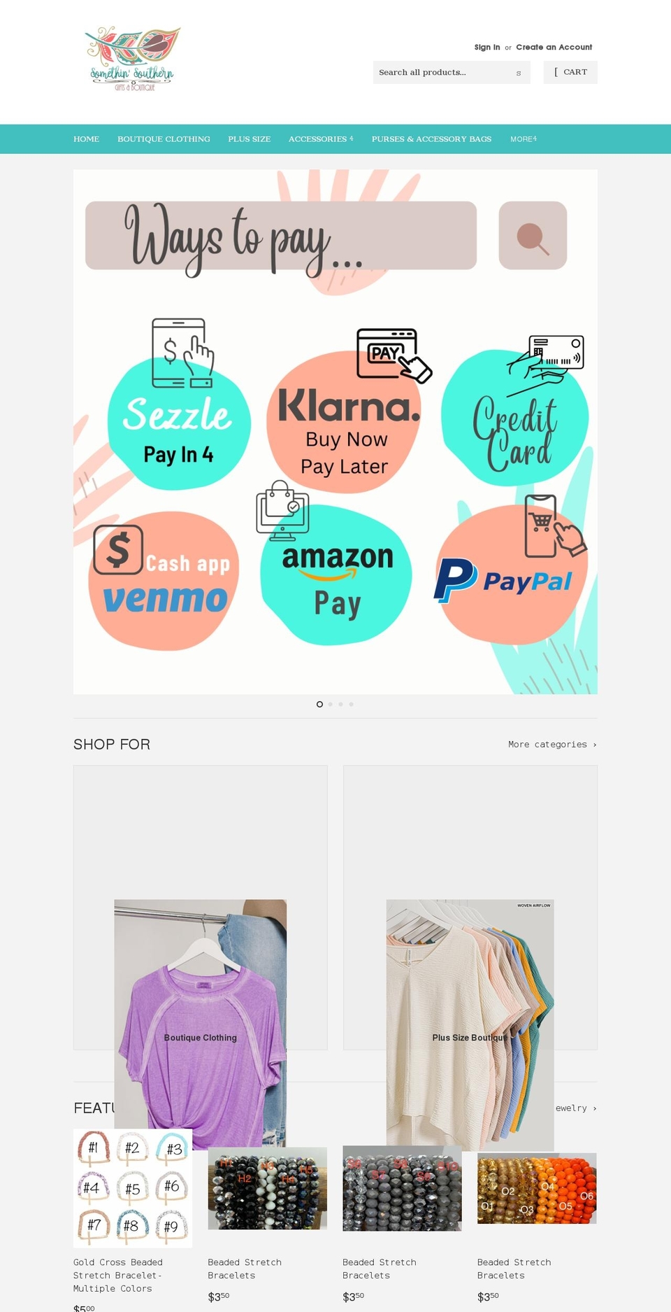 somethinsouthernboutique.com shopify website screenshot