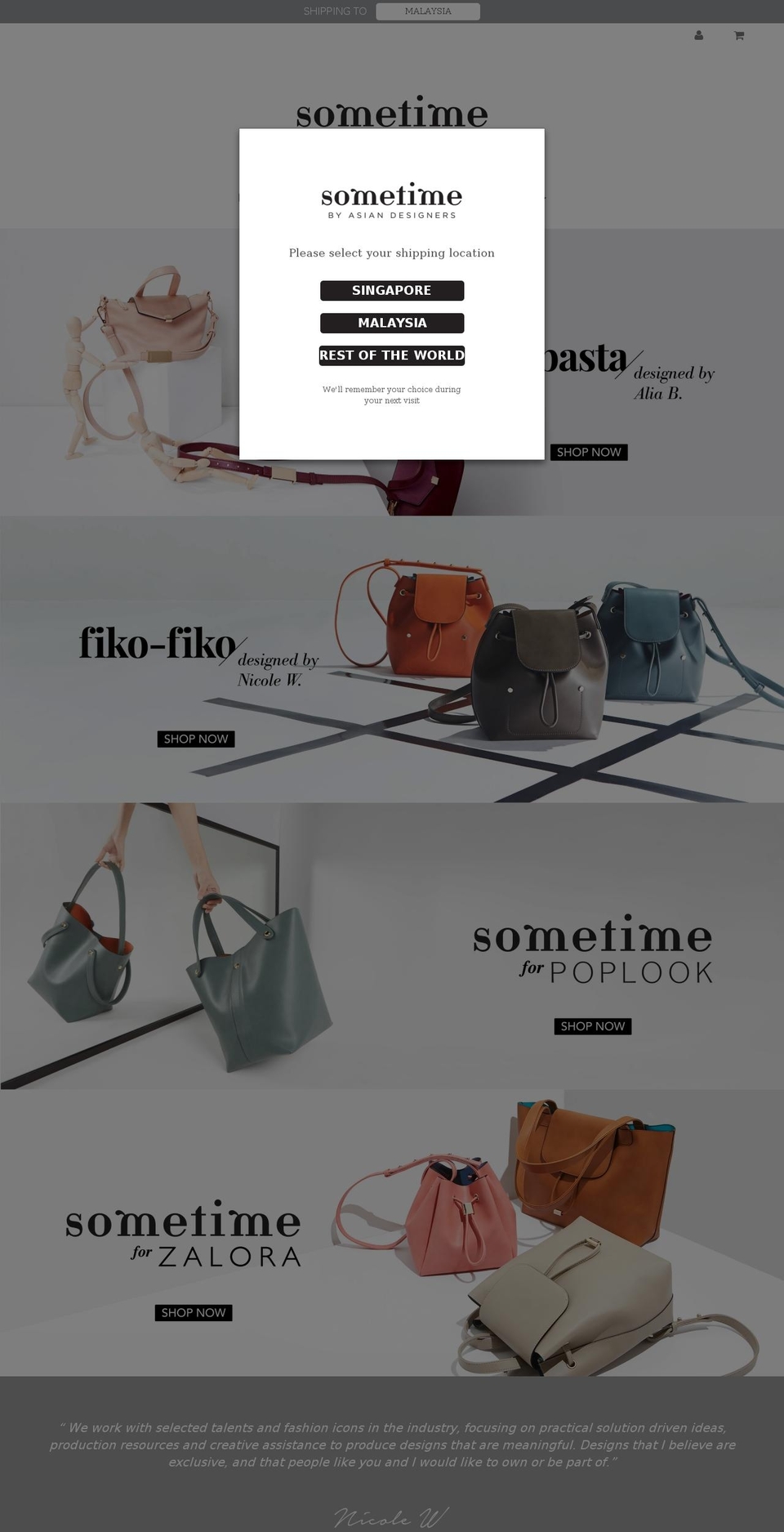sometime.asia shopify website screenshot
