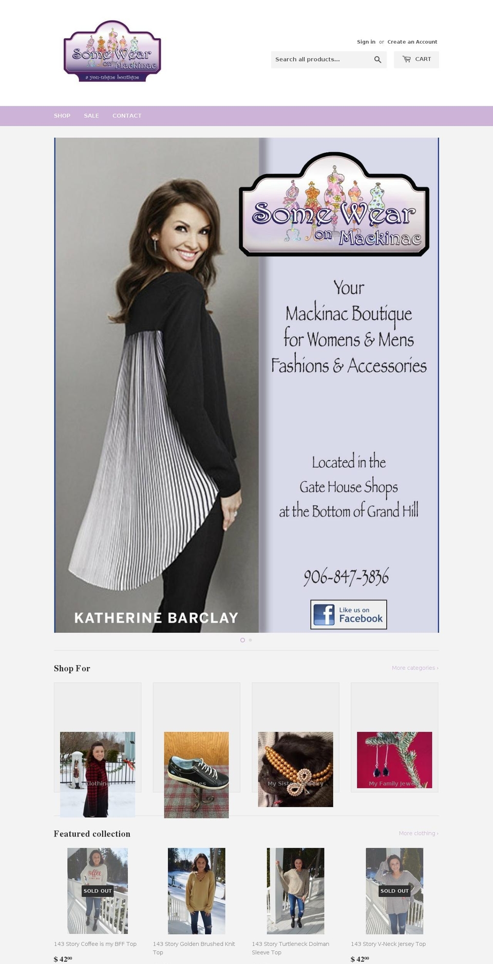 somewearonmackinac.com — Shopify storefront screenshot