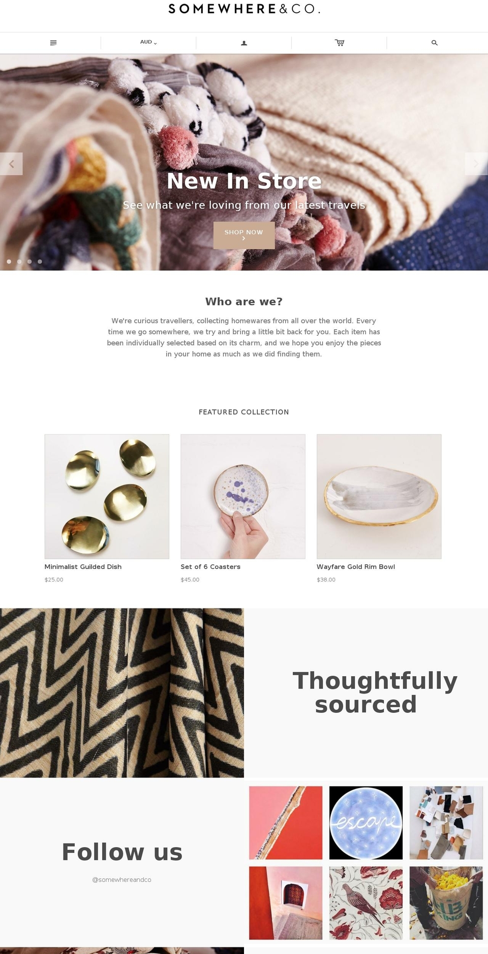 somewhereandco.com — Shopify storefront screenshot