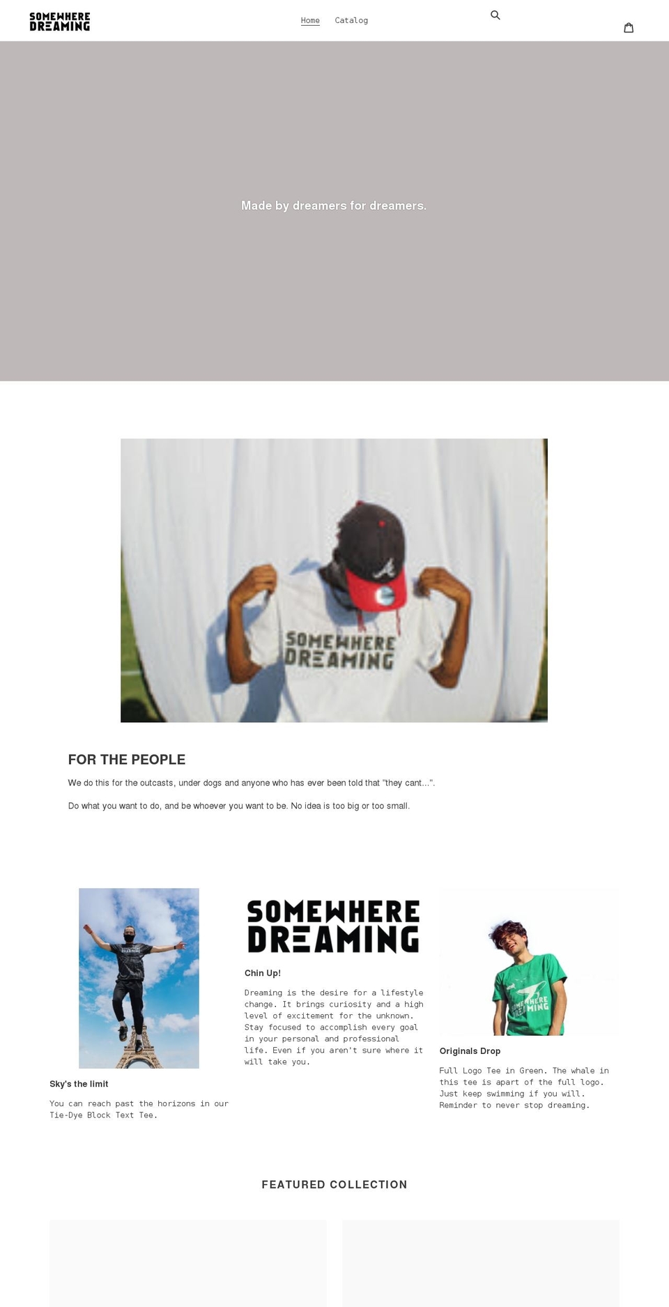 somewheredr3aming.com shopify website screenshot
