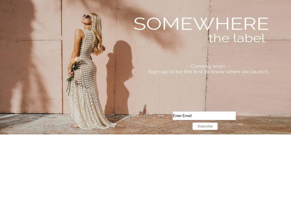 somewherethelabel.com shopify website screenshot